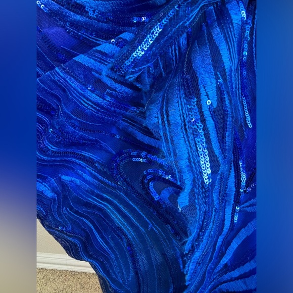 Jovani 60641 Royal Blue V-Neck Sequined Taffeta Ball Gown Prom Dress 8 - Picture 13 of 13